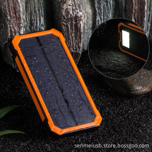 2016 trending products 12000mah solar power bank charger with led light